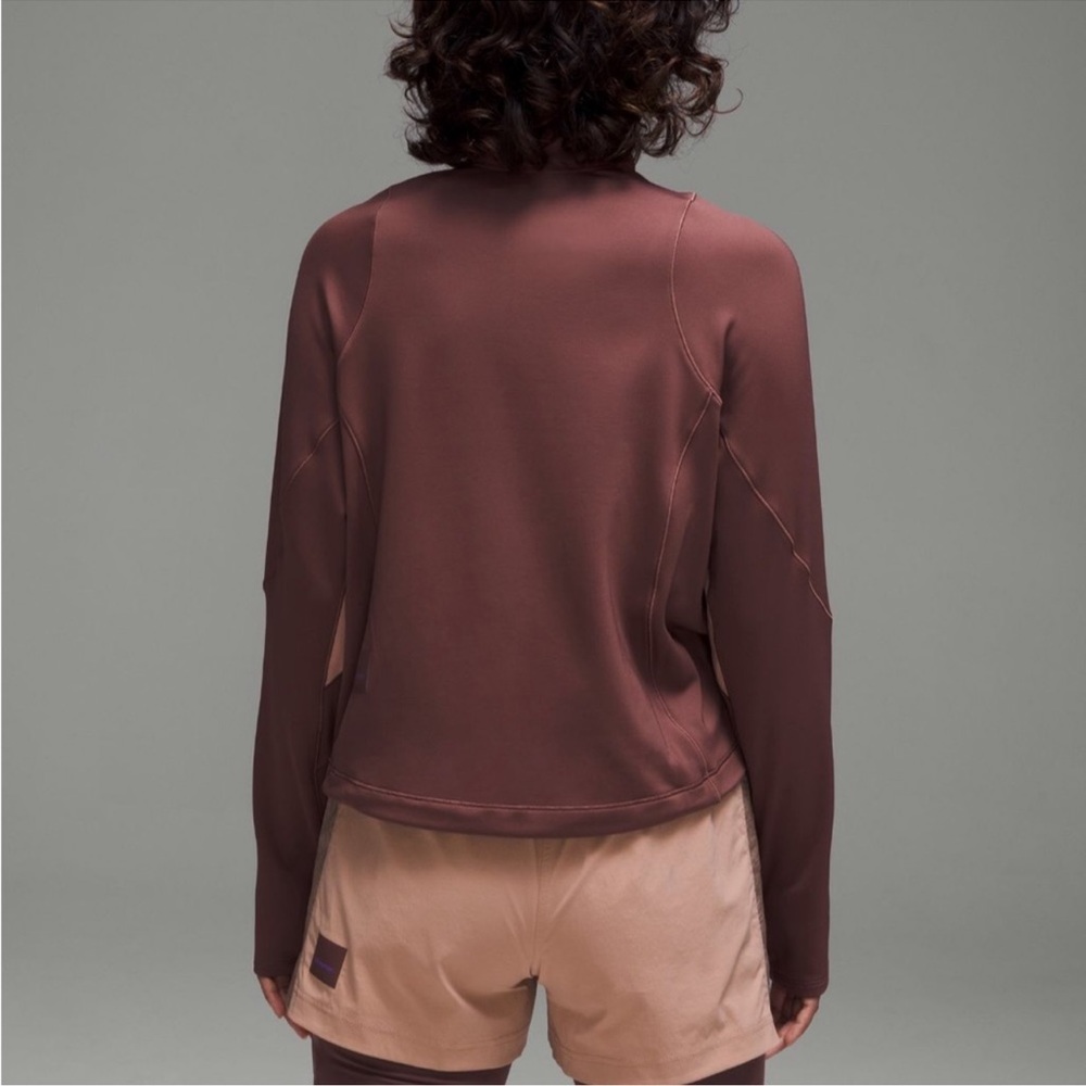 lululemon athletica Mauve Brown Pullover Half-Zip Hoodie with Purple Accents - Picture 2 of 12